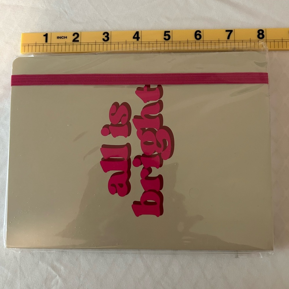 Cream Notebook with Pink Text and Band - Picture 3 of 5
